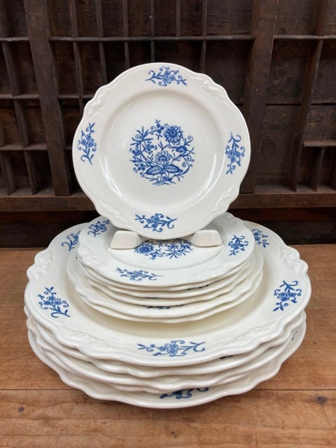 Homer Laughlin Dresden Imperial Blue Plates Bread Salad OR Dinner