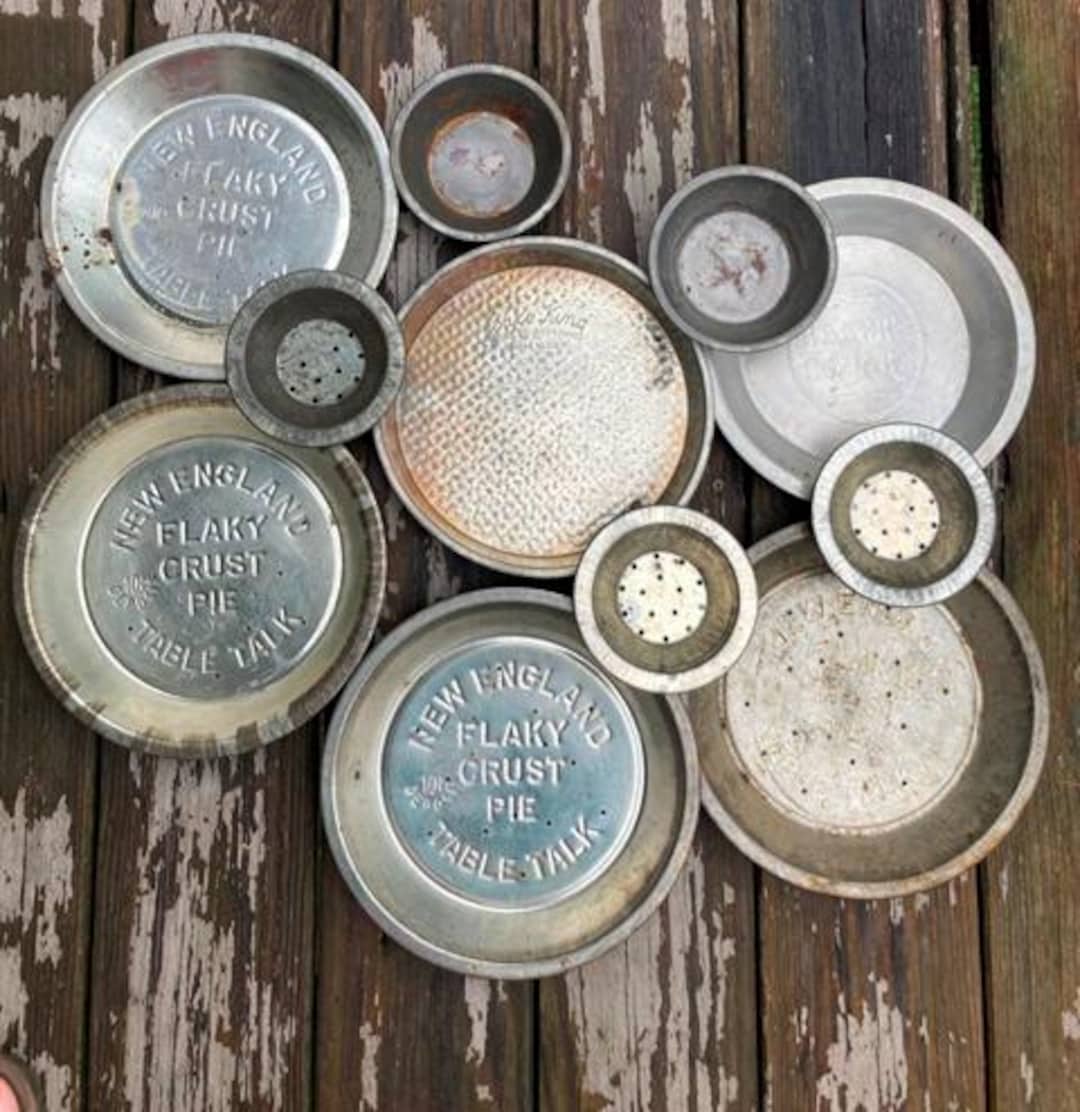 Vintage Tin Pie Pan Collection: New England Table Talk, Bake King