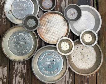 Vintage Tin Pie Pan Collection: New England Table Talk, Bake King