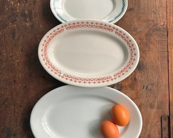 Vintage Ironstone Oval Platters: Maddock's & Buffalo China, Farmhouse Decor