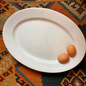 Vintage Ironstone Platter: T & R Boote Royal Patent, Antique White (17&quot; x 12 1/4&quot;)