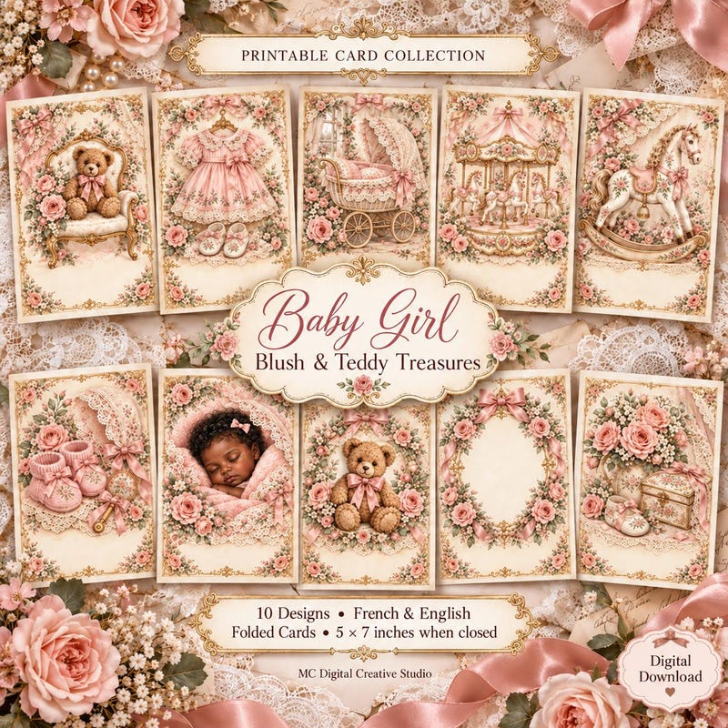 Baby Girl Decoupage Card - Etsy UK