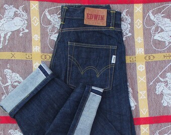 Killer Deadstock 1950s 50s Style Dark Indigo Denim Redline Selvedge Edwin Waynesville Jeans / JD / Rockabilly / Hot Rod / VLV