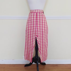 1950s Pat Playful Plaid Capris / Deadstock Vintage 50s White + Red + Yellow Ladies Capri Pants + Ankle Lace / Bad Girl / JD / Vixen / VLV