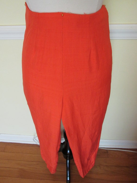 Amazing Vintage 1950s 50s Tangerine Silk Capri Ci… - image 3
