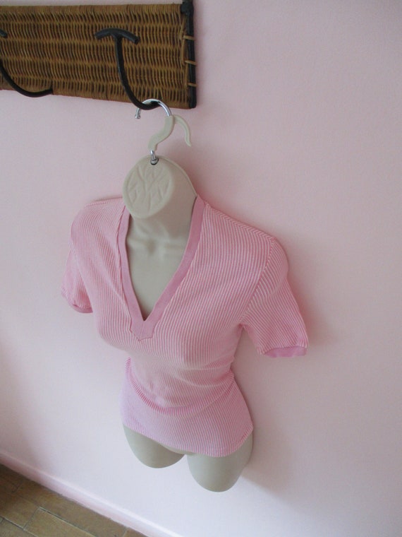 1950 Striped JD Suzy Top | Deadstock Vintage 50s … - image 4
