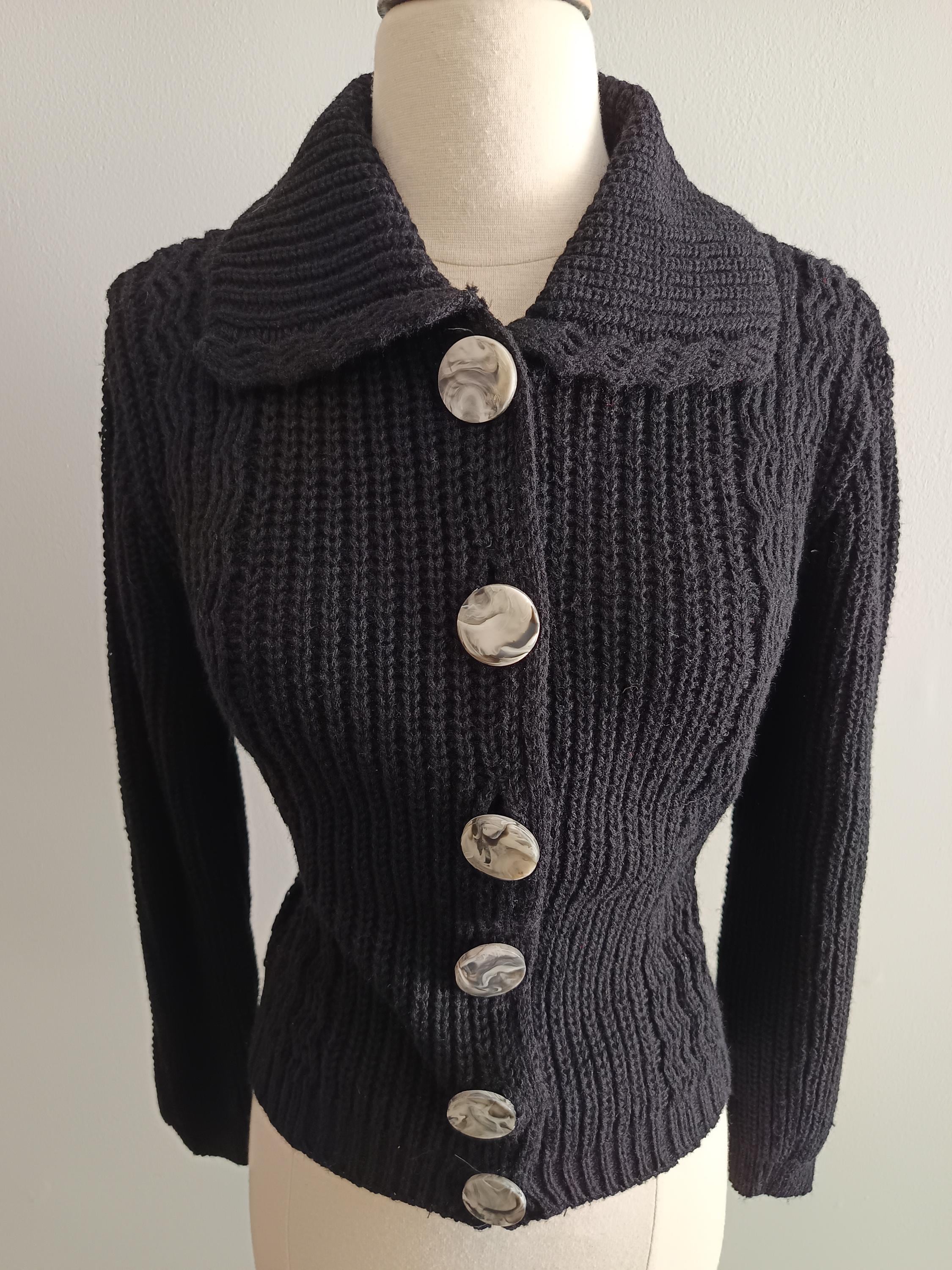 1950s Cathy Casual Cable Knit Cardigan / Deadstock Vintage 50s