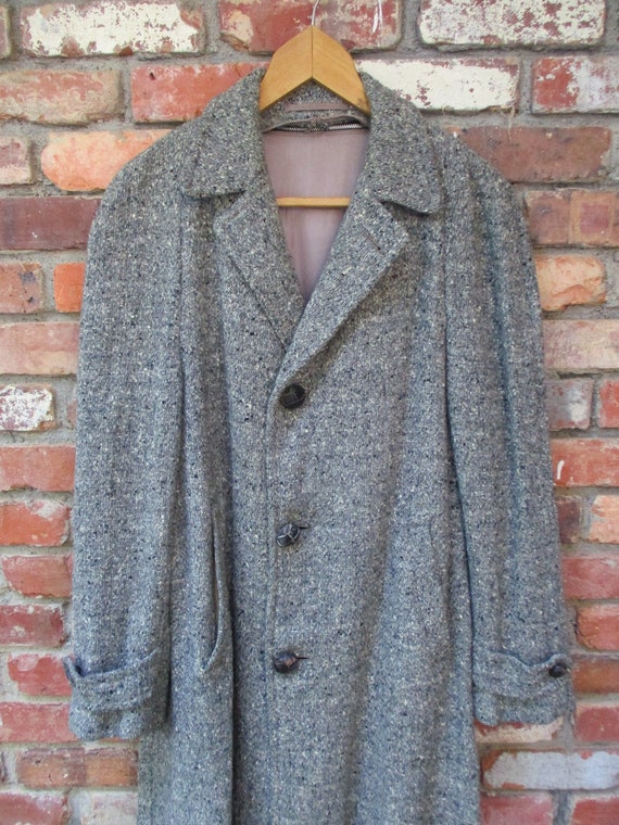 1950s Fred Fancy Flecked Coat / Vintage 50s Grey … - image 3