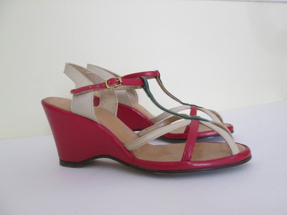 1940s Perky Primary Colors Wedges / Vintage 40s R… - image 4