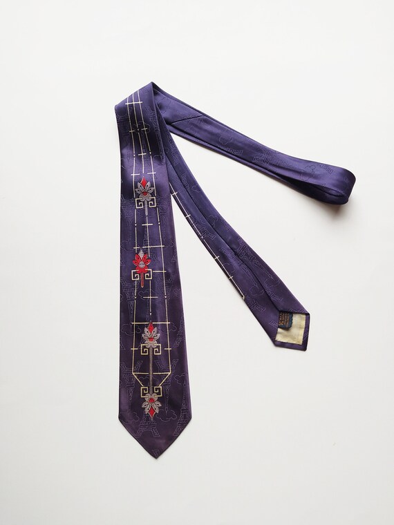 1940s Darrell Dapper Necktie / Vintage 40s Purple-
