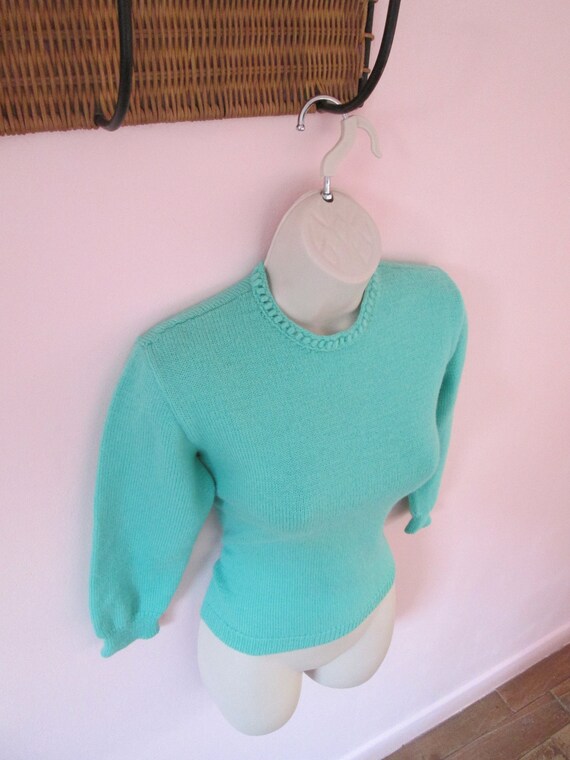Sweater Girl Vintage 1940s 40s 1950s 50s Seafoam G