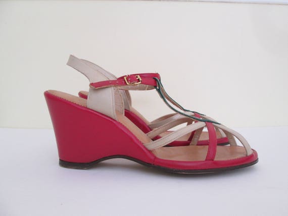 1940s Perky Primary Colors Wedges / Vintage 40s R… - image 3