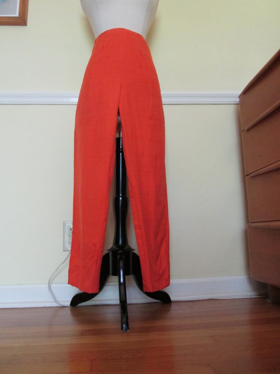 Amazing Vintage 1950s 50s Tangerine Silk Capri Ci… - image 1