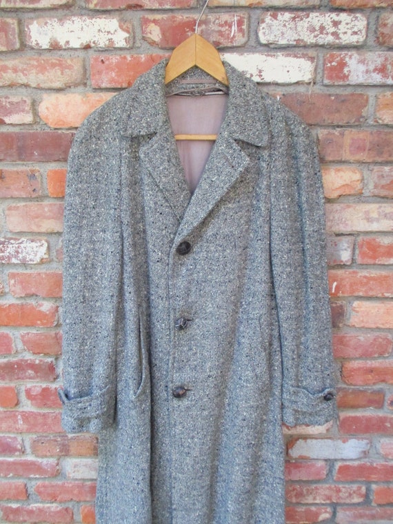 1950s Fred Fancy Flecked Coat / Vintage 50s Grey … - image 1