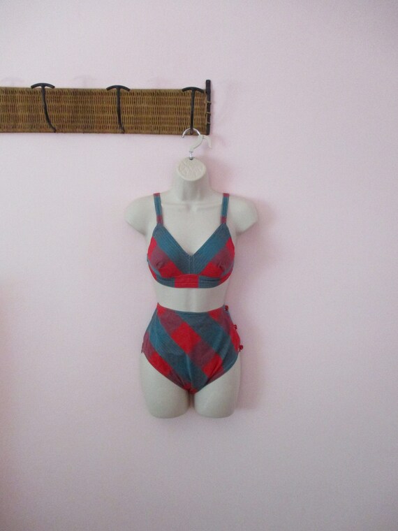 1940s Tess Terrific Tartan Swimsuit / Vintage 40s… - image 3