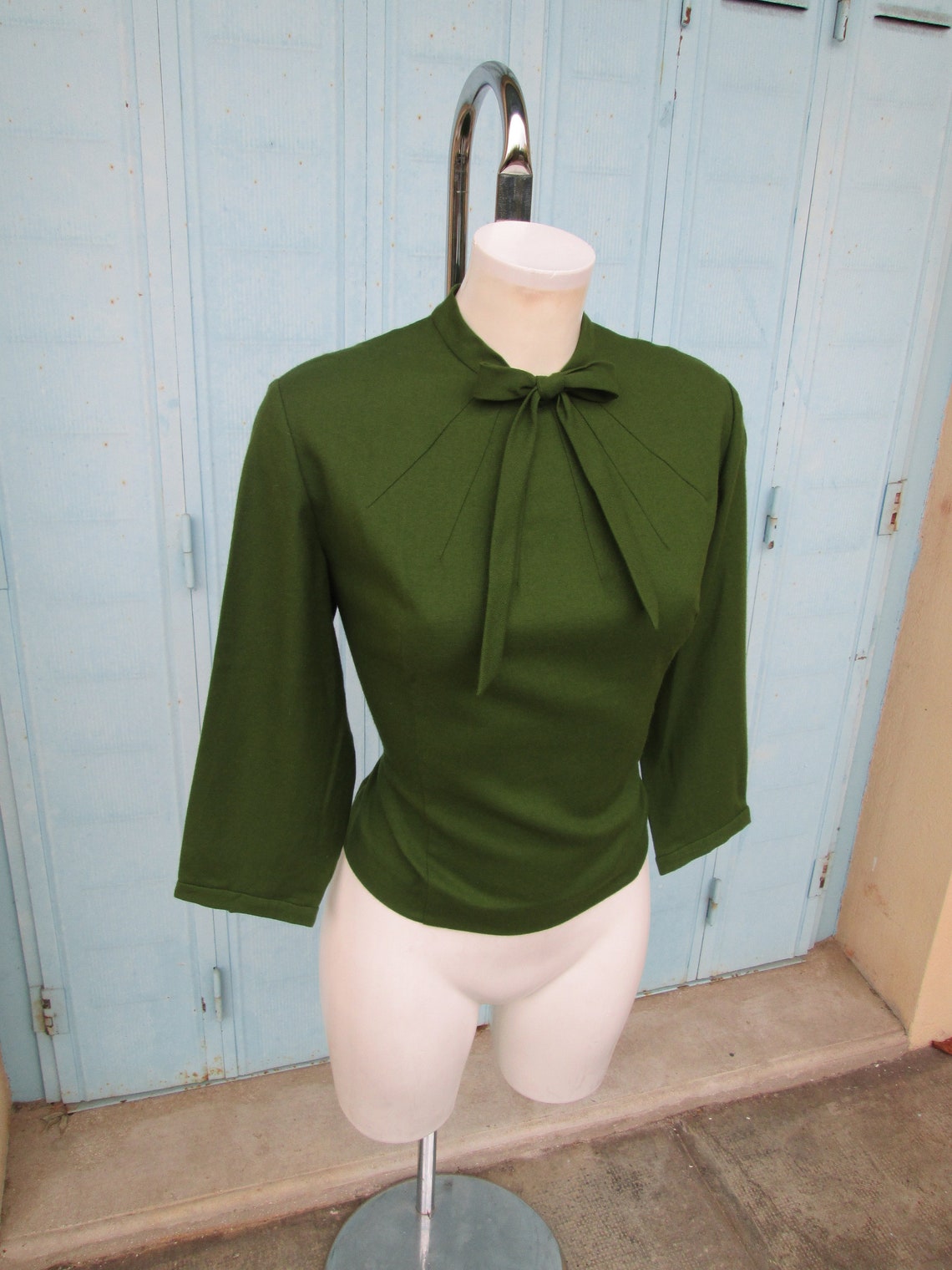 Ultimate Bad Girl Vintage 1950s 50s Olive Green Flannel Blouse | Etsy