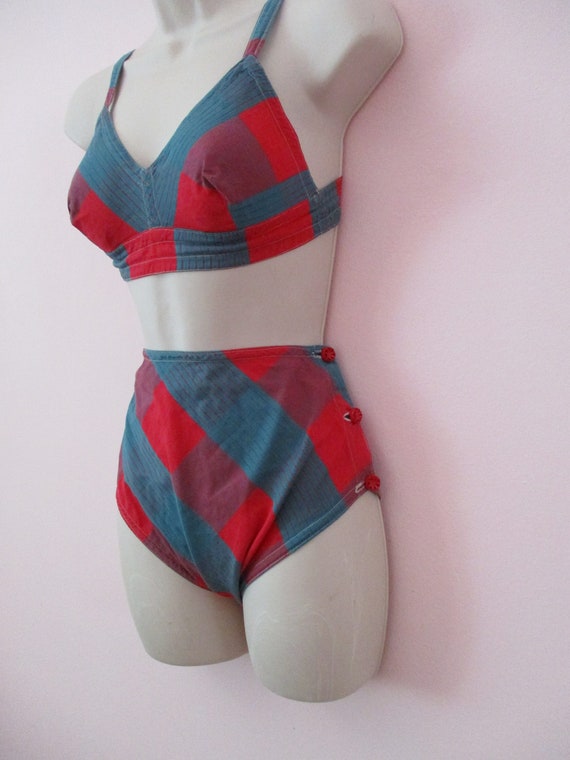 1940s Tess Terrific Tartan Swimsuit / Vintage 40s… - image 7