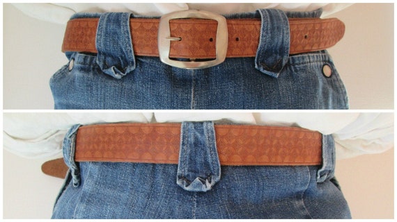 Rockin' Vintage 1950s 50s Brown Tooled Belt w/ Sil