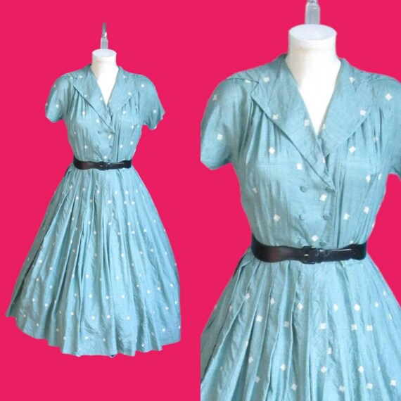 1950s Beautiful Bombshell Brigitte Frock | Vintage 50… - Gem