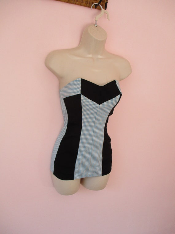 1940s Chic Colorblock Connie Swimsuit / Vintage 4… - image 5