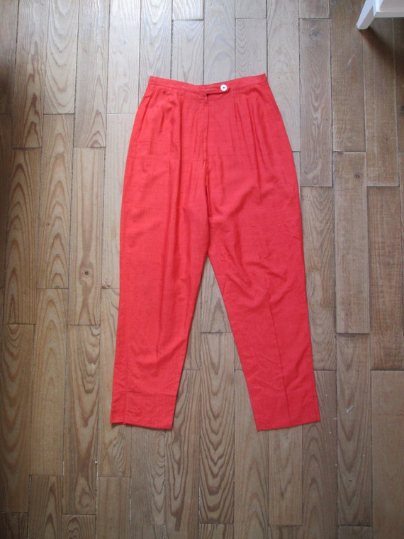 Amazing Vintage 1950s 50s Tangerine Red Silk Cigar