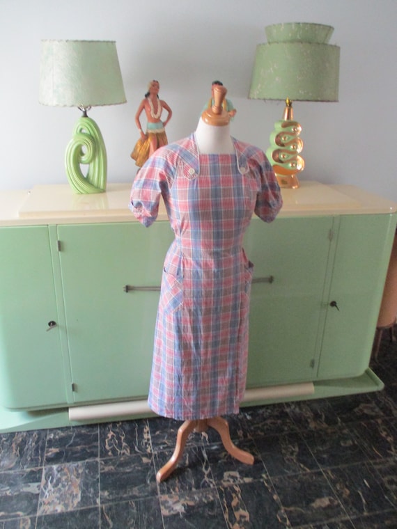 Ruth Ribbon Dress Classic Pink Windowpane
