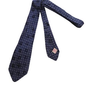 小物 40's style polka dot bottle shape tie 1940's Polka Dot Tie - Brown With Creamy White Polka Dots