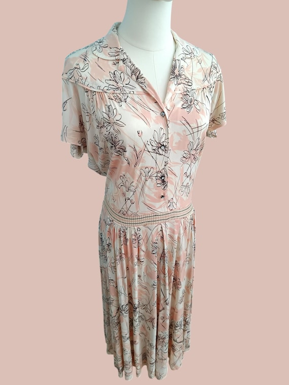 1940s Blooming Bombshell Dress / Vintage 40s Ivor… - image 1