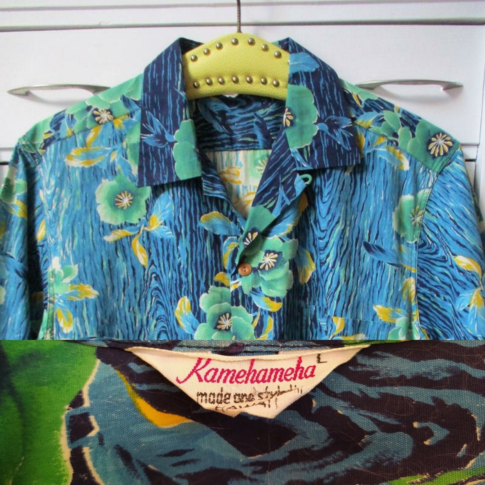【美品】50s KAMEHAMEHA S/S Shirts コットン M 50S KAMEHAMEHA ALOHA SHIRT — Velour