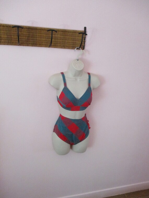 1940s Tess Terrific Tartan Swimsuit / Vintage 40s… - image 9
