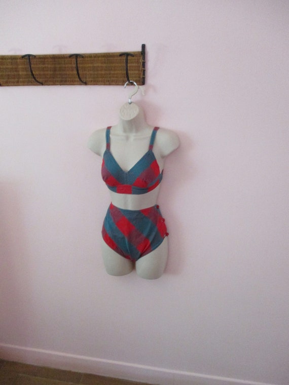 1940s Tess Terrific Tartan Swimsuit / Vintage 40s… - image 6