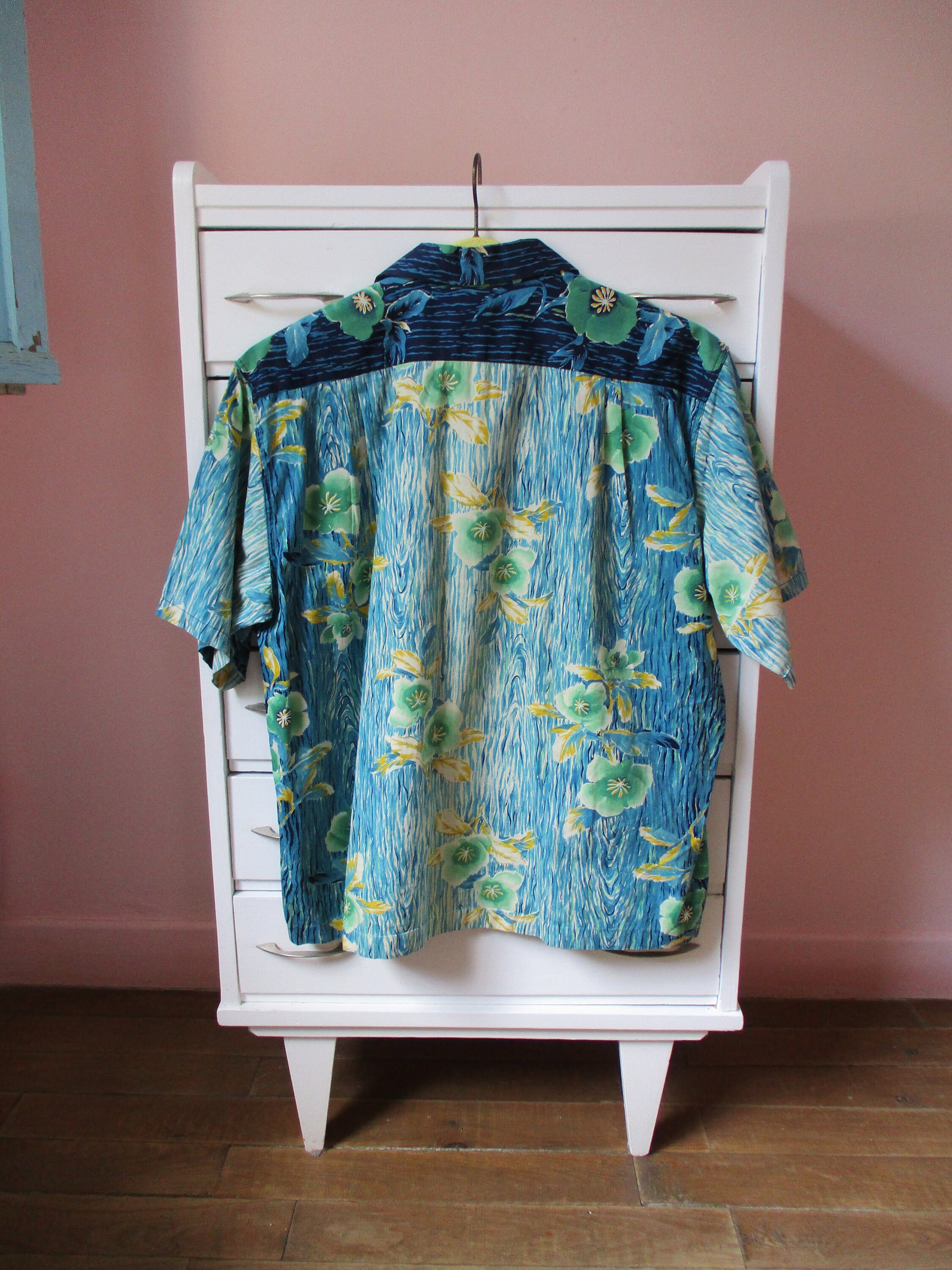 【美品】50s KAMEHAMEHA S/S Shirts コットン M 1950s Colorful Kamehameha Cotton Shirt / Vintage 50s