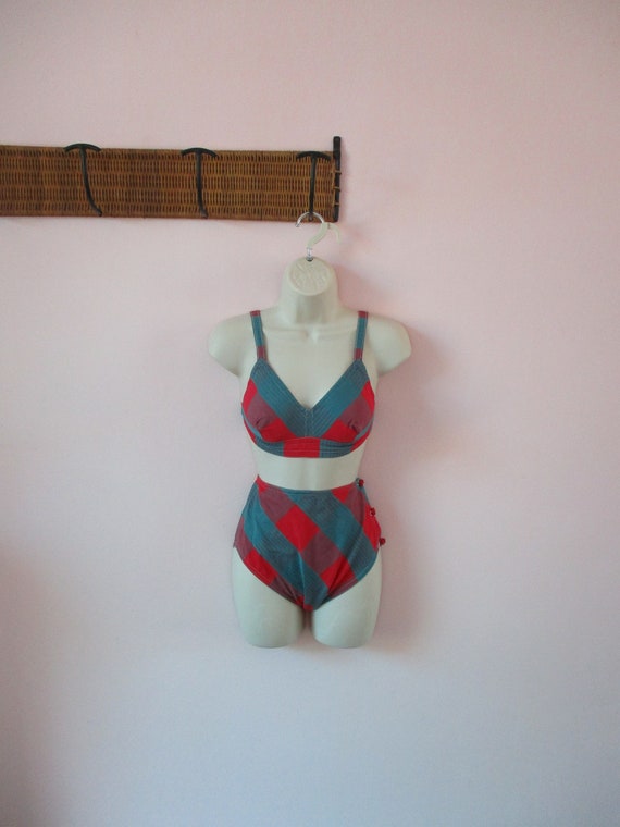 1940s Tess Terrific Tartan Swimsuit / Vintage 40s… - image 2