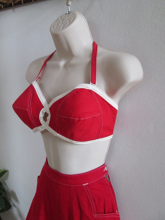 Showstopper Vintage 1950s 50s Lipstick Red Bustier