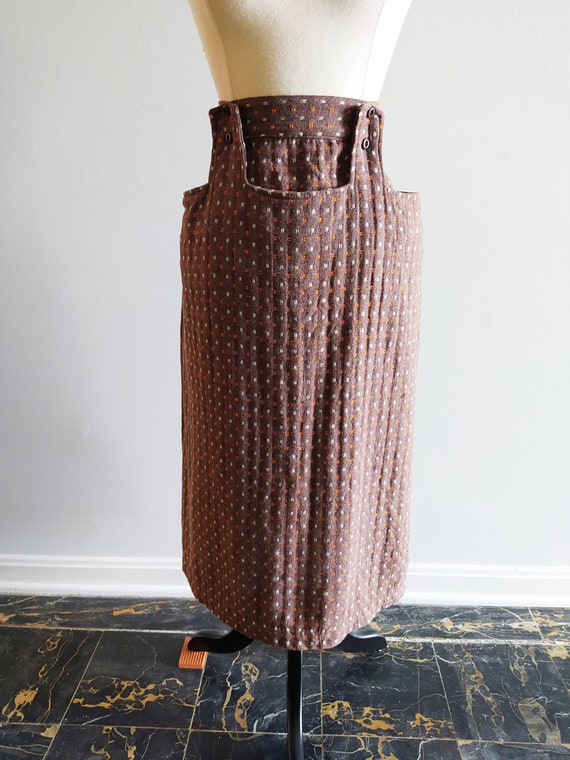 1950s Fiona Fascinating Flecked Skirt / Vintage 50s Chestnut White