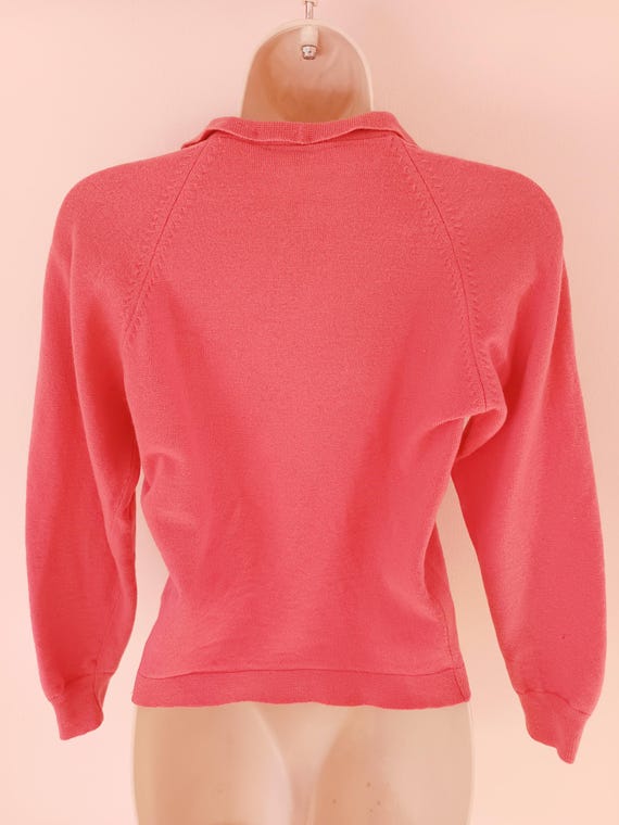 1950s Bubblegum Pink Bombshell Pullover / Vintage… - image 9