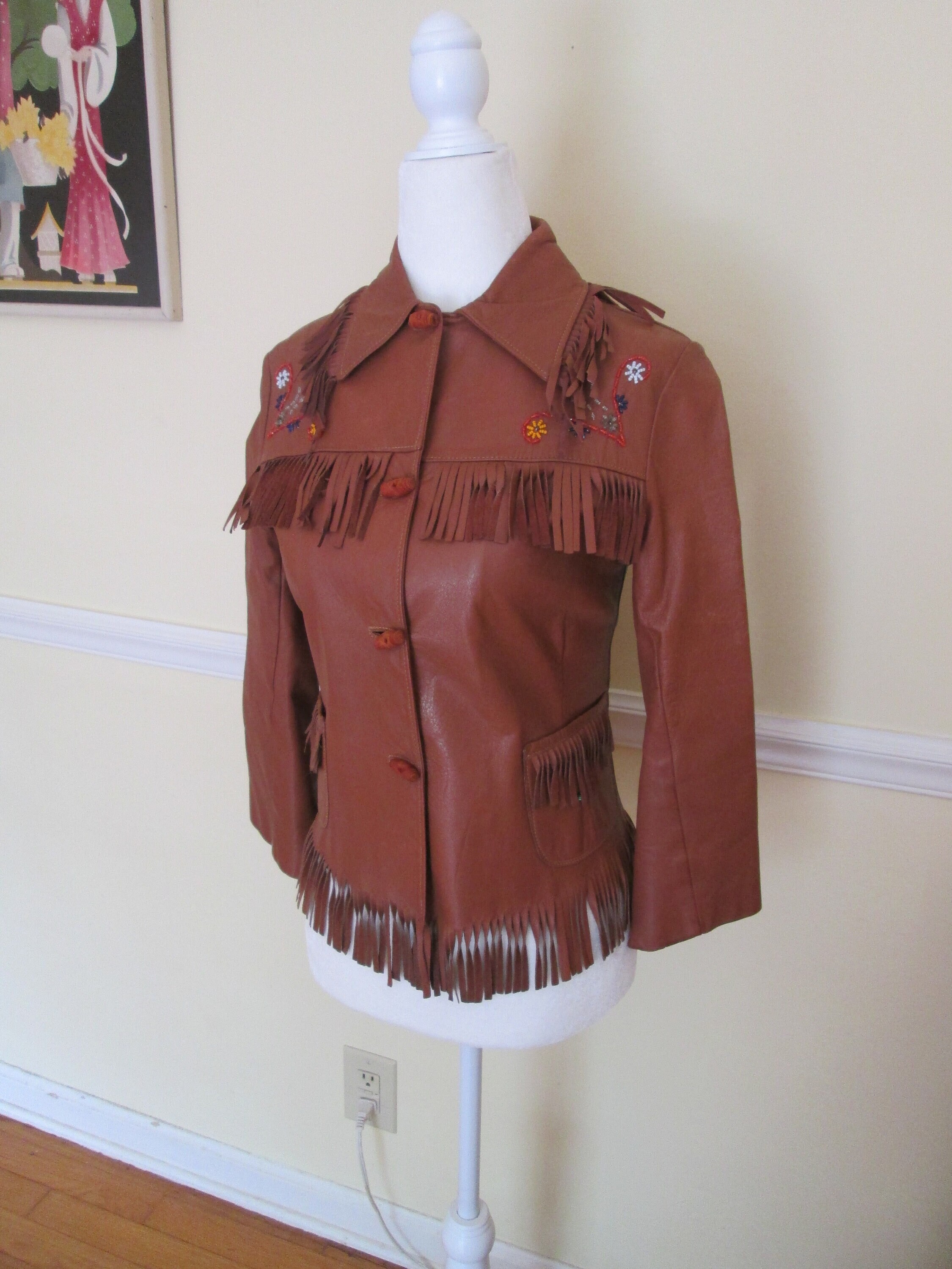 Real Vintage Search Engine Howdy Vintage 1940S 40S Cocoa Brown Leather Fringed Beaded Embroidered Jacket -Western-Cowgirl-Ranch-Rodeo-Rockabilly-Hillbilly-Dale Evans $285.00 AT vintagedancer.com