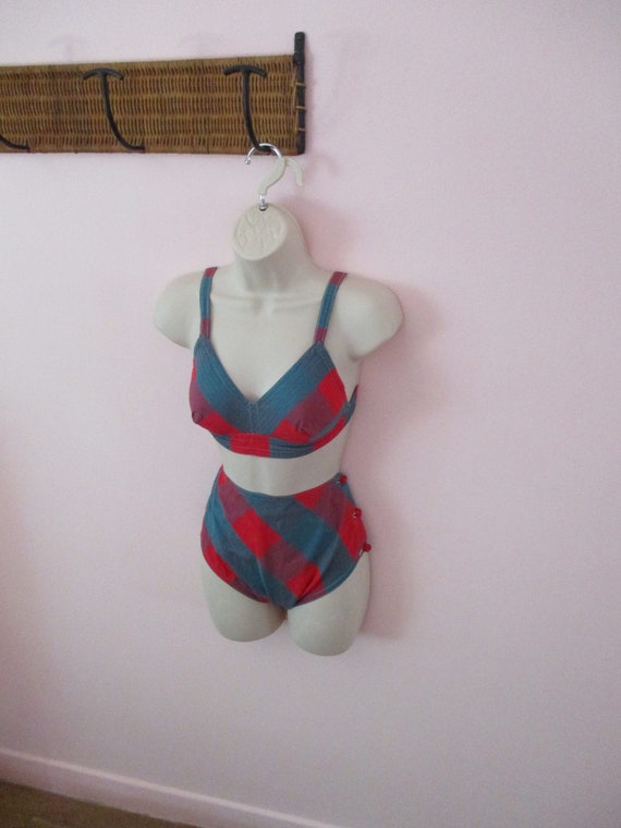 1940s Tess Terrific Tartan Swimsuit / Vintage 40s… - image 5