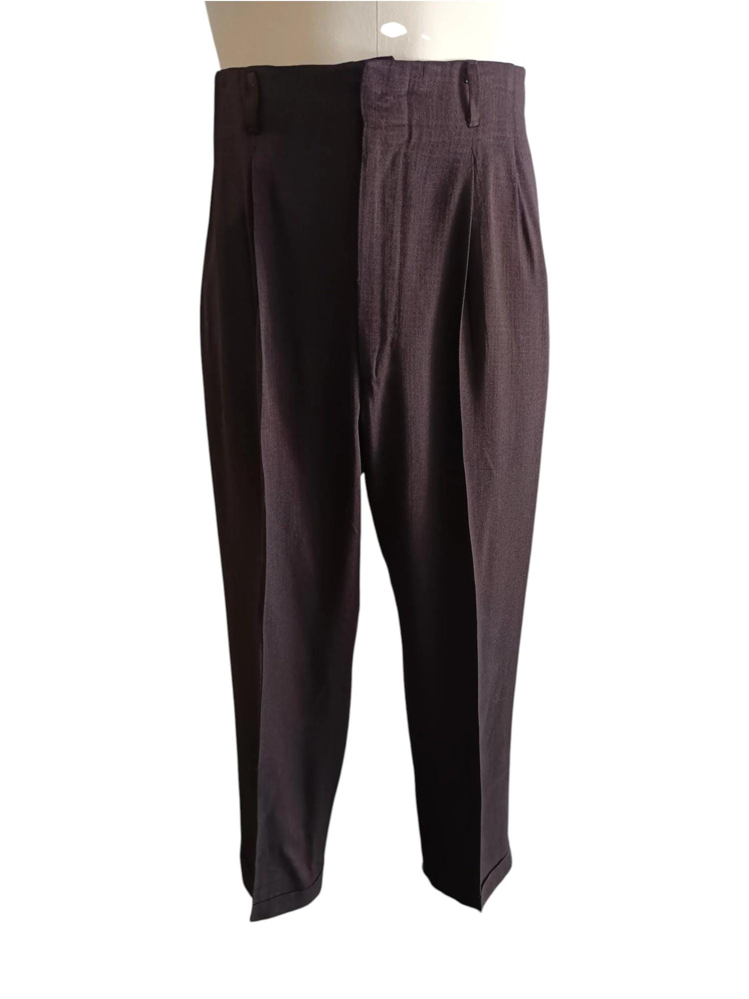 Black Gabardine Pants Vintage - Etsy