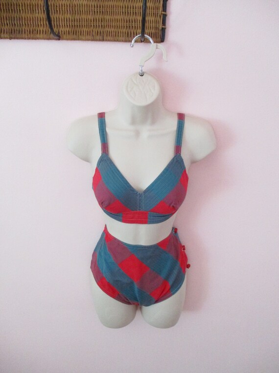 1940s Tess Terrific Tartan Swimsuit / Vintage 40s… - image 4
