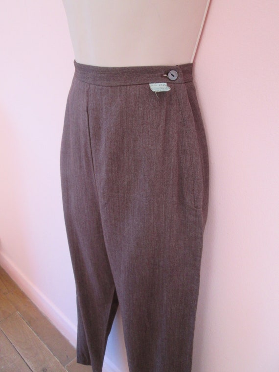 Fantastic Vintage 1950s 50s Cedar Brown Gabardine… - image 8