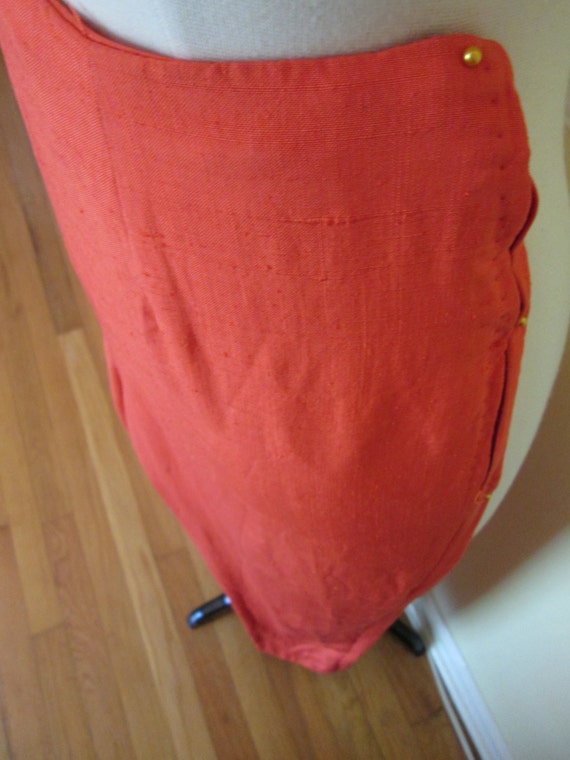 Amazing Vintage 1950s 50s Tangerine Silk Capri Ci… - image 4