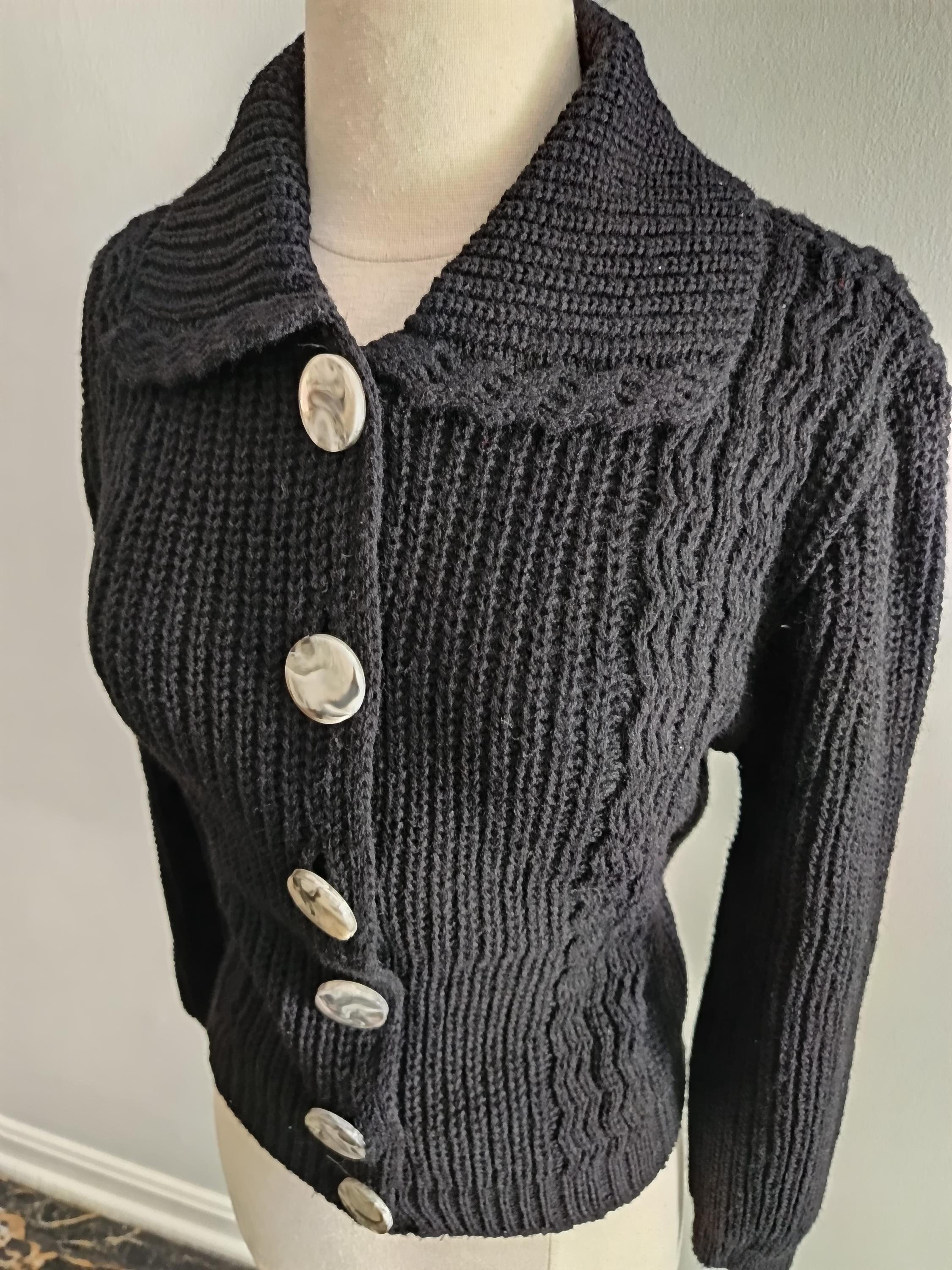 1950s Cathy Casual Cable Knit Cardigan / Deadstock Vintage 50s