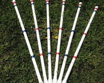 Stick in the Ground Weave Poles.  With a variable length peg!  Set of 6 *Free US Shipping