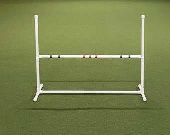 Dog Agility Equipment Training Jump. Fixed ground level crossbar. Portable, inside, outside, SAFE!!  *Free US Shipping