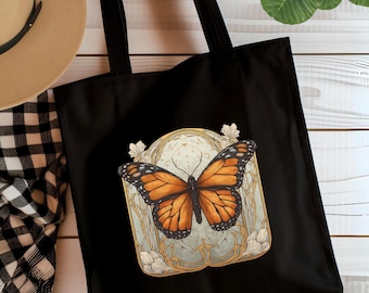 Vintage Monarkfjärilsväska, botanisk design i Cottagecore