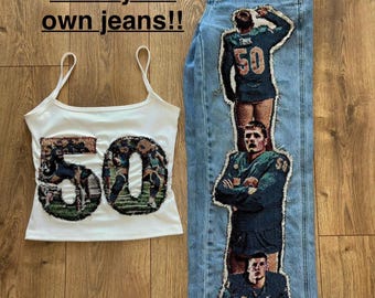 Custom Gameday Tapestry Outfit - Jeans and Tank ****(send your own jeans)****