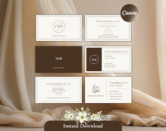 Bakery Business Card Template | Custom Calling Card | Editable Canva Design (Digital Download)