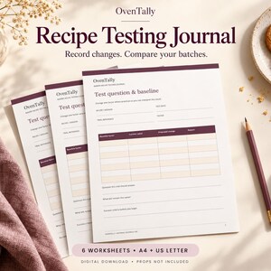 Recepttestningsjournal för bagare: Utskrivbar provlogg, smakanteckningar och receptlogg