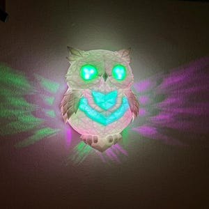Cucu Owl lamp - Wireless Addressable RGB Light Projection Lamp with Cozy Owl Sounds! - App, Remote Control and Music Sync!